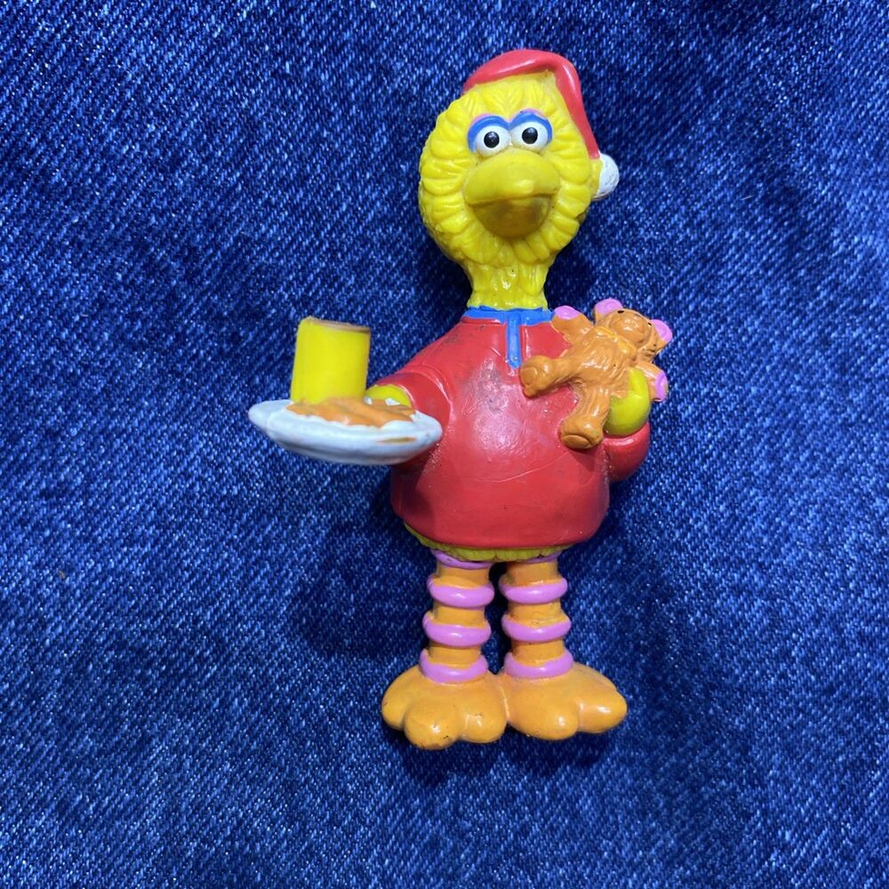 Applause Sesame Street Christmas Big Bird 3.5" PVC Figure Radar Bear Cookies Toy